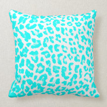 Almohada azul del estampado leopardo de Lite