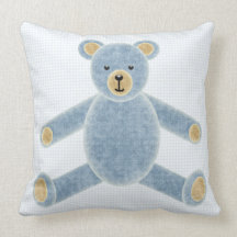 Almohada azul del oso de peluche para los bebés
