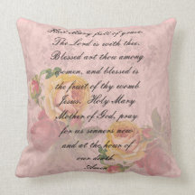 Almohada católica "saludo Maria " del rezo