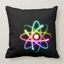 Almohada colorida del átomo que brilla intensament