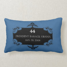 Almohada conmemorativa de Obama 44 (azul)