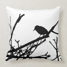Almohada de la silueta del mirlo