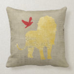 Almohada de MoJo de la silueta del león del oro almohadas