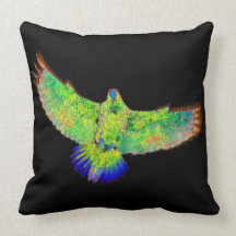 Almohada de neón del loro del Amazonas