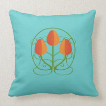 Almohada de tiro anaranjada de los tulipanes de No