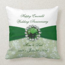 Almohada de tiro del aniversario de boda del damas