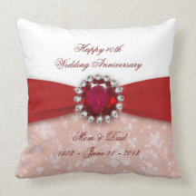 Almohada de tiro del aniversario de boda del damas