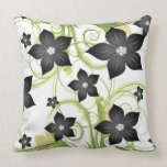 almohada de tiro floral del carbón de leña gris el almohadas