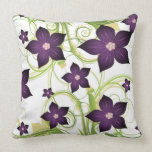 almohada de tiro floral púrpura violeta elegante almohadas