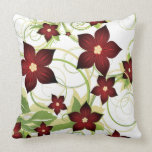 almohada de tiro floral roja elegante almohadas