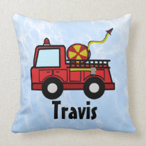 Almohada de tiro personalizada coche de bomberos almohadas