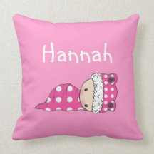 Almohada de tiro personalizada linda para la niña