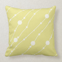 Almohada de tiro retra amarilla - gotas