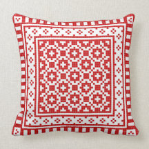 Almohada de tiro roja del trabajo #1 - cuadrado/ma