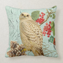 Almohada del búho del blanco puro del vintage