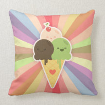 Almohada del cono de helado de Kawaii