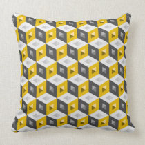 Almohada del gris del amarillo de la ilusión óptic almohadas