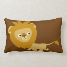 Almohada del león del dibujo animado que camina li