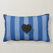 Almohada del lumbar del corazón de la raya azul