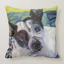 Almohada del retrato del mascota de Terrier de rat