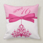 Almohada del rosa fuerte y blanca del dulce 16 de 