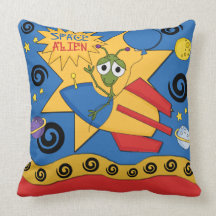 Almohada divertida del extranjero de espacio
