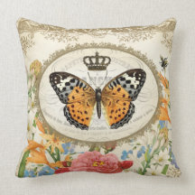 Almohada elegante lamentable francesa de la maripo