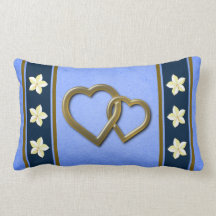 Almohada floral azul rústica del día de San Valent