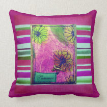 Almohada floral de la raya del n almohadas