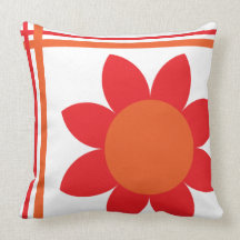 Almohada floral del naranja del tango de la primav