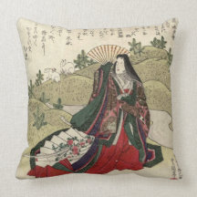 Almohada japonesa hermosa de las ilustraciones del