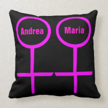 Almohada lesbiana del personalizable de los amante