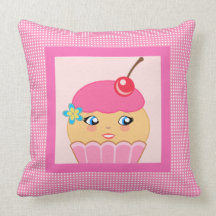 Almohada linda rosada del cuadrado del carácter de