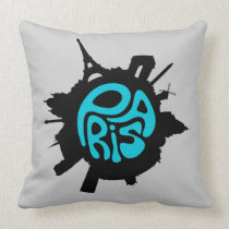 Almohada negra de la tipografía de la aguamarina d almohadas