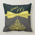 Almohada negra y amarilla de la lámpara del dulce 