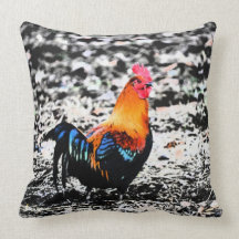 Almohada pintada de la decoración del gallo
