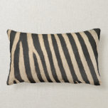 Almohada rayada negra y del moreno de la cebra
