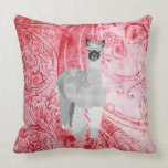 Almohada roja de MoJo del arte de la alpaca