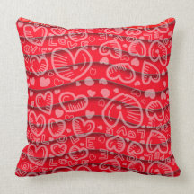 Almohada roja del volante del corazón del amor