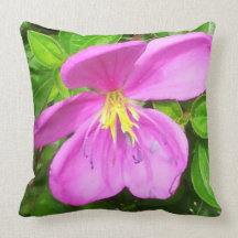 Almohada tropical rosada de la flor
