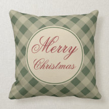Almohada verde rústica del navidad