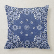 Almohadas de tiro azules occidentales del pañuelo