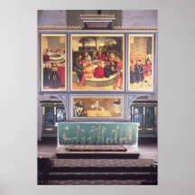 Altar con un tríptico que representa impresiones