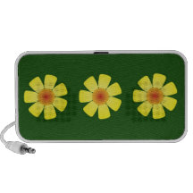 Altavoces amarillos del Doodle de las margaritas
