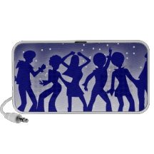 Altavoces azules del Doodle de la danza del disco 