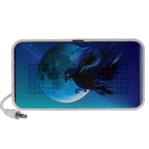 Altavoces del cuervo oscuro y de la luna azul