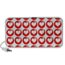 Altavoces portátiles rojos del modelo del corazón