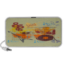 Altavoces retros del Doodle de la música de los añ