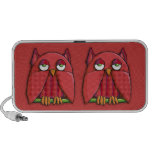Altavoces rojos del Doodle del búho rojo