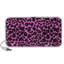 Altavoces rosados del Doodle del estampado leopard